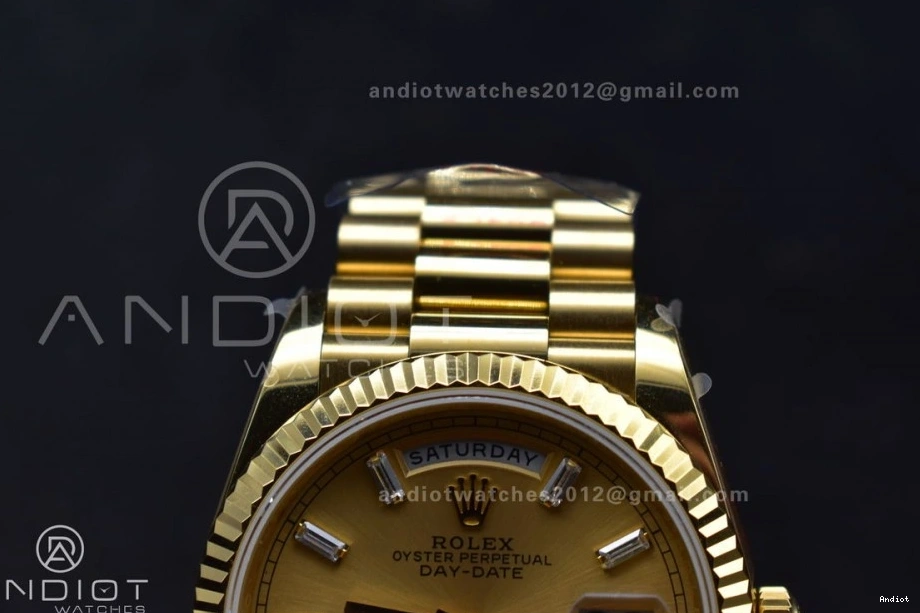 President Best vr3255 V5 on Stick Diamond 904L Gold 36 QF (Gain Dial Steel Weight) Bracelet with Edition DayDate YG 0211